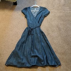 Gap denim wrap dress